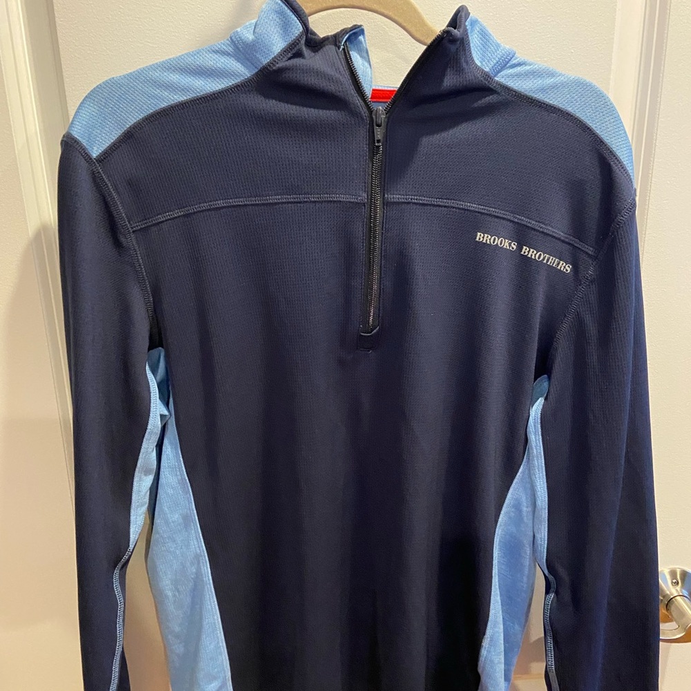 Brooks Brothers Dark and Light Blue Half-Zip Pullover